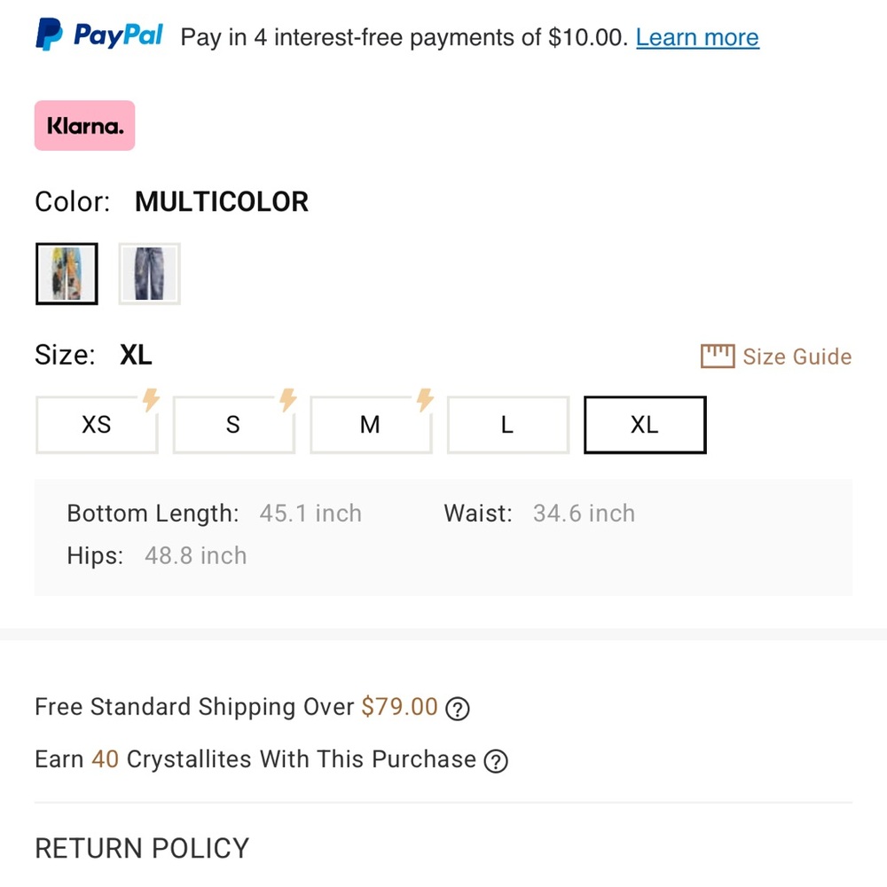 Micas patchwork print Abstract Art Print Pants XL… - image 7